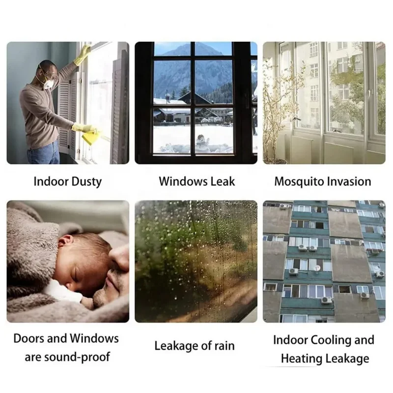 Self Adhesive Door Windshield Sealing Tape Window Door Bottom Edge Seal Strip Door and Window Seals Draught Away