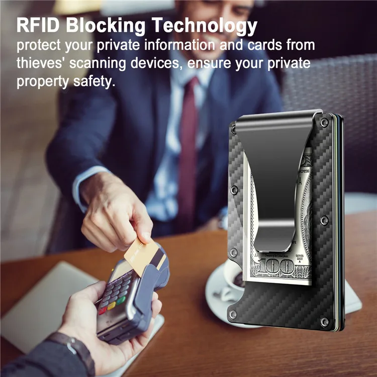  Алюминиевый Тонкий кошелек с RFID-защитой для мужчин и