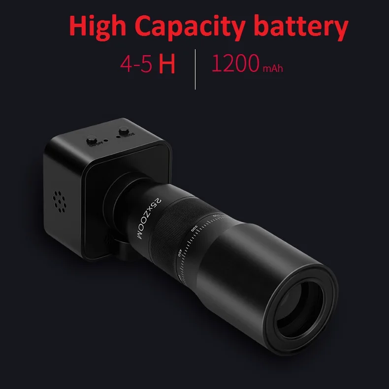 Hot Selling 4K Zoom Monocular Telescope Camera Support 3M-1KM Remote Observa Range with 1200mah Capacity Battery