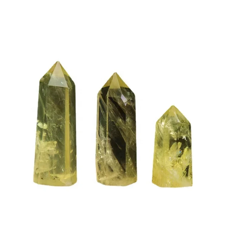 Wholesale Bulk Natural Healing Stone Crystals Tower Point Wands Brazil Citrine Point Tower For Fengshui Decoration