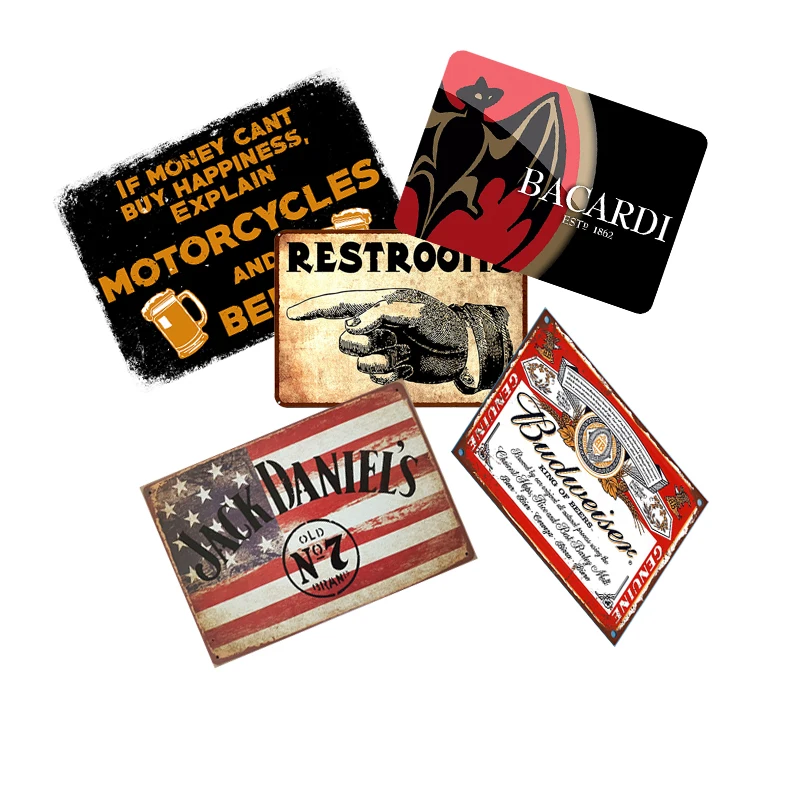Wholesale Wine Metal Sign Vintage Retro Poster Tin Plate Whisky For Decor Bar Clubhouse