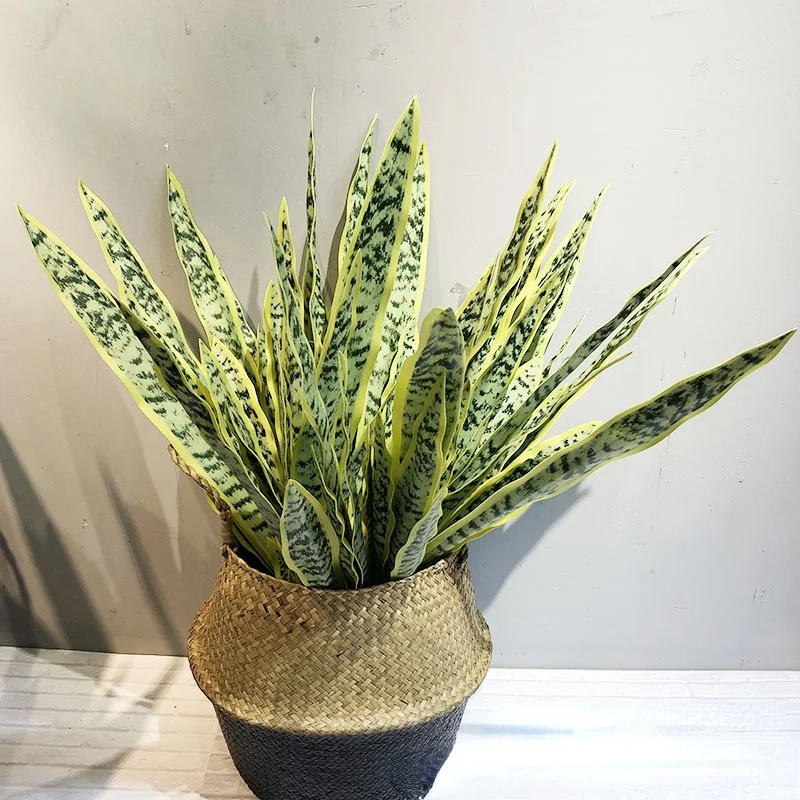 Имитация 5 листьев Sansevieria trifasciata Prain ламинированный фальшивый лист agave мясистый зеленый растение имитация большого бонсая