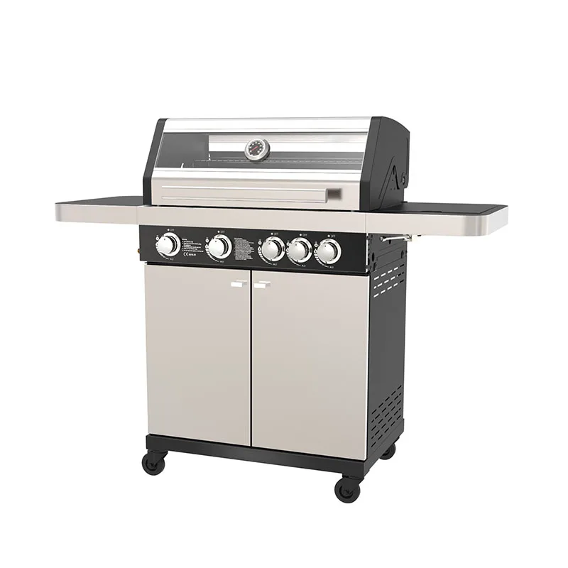 Customized Trolley 5 Burner Gas Grill Stainless Steel Outdoor Barbecue Grill For Sale