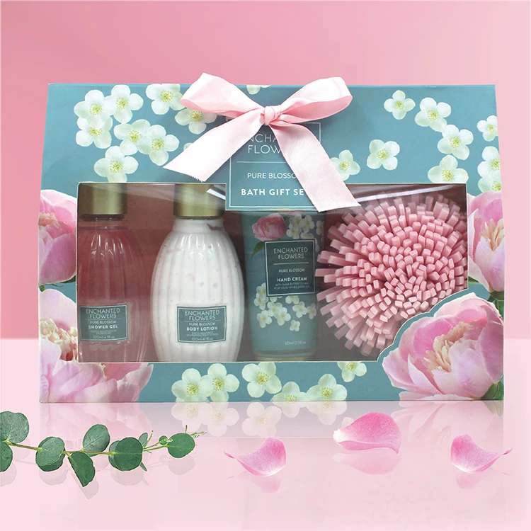 OEM Luxury Wholesale Private Label Natural Aromatherapy Spa Flower Bath Body Kit Wash Shower Gel Gift Set For Women Mother