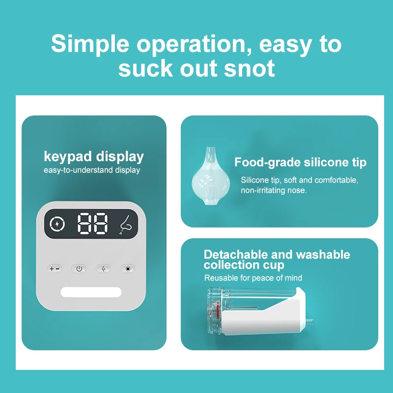 Hot selling Electric nasal aspirator baby nasal aspirator sucking aspirating nasal vacuum cleaning for newborn children