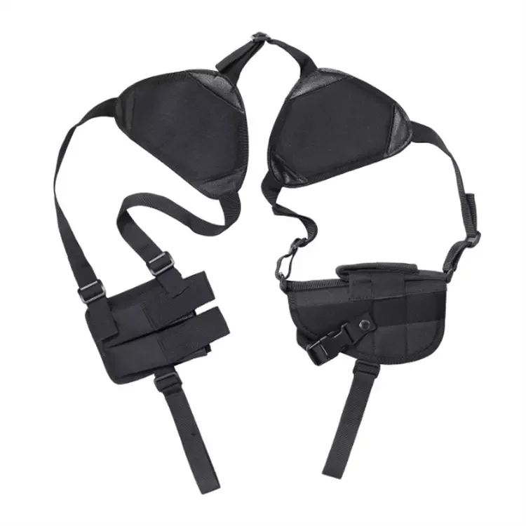 Tactical Nylon Gun Armpit Hidden Underarm Shoulder Bag Gun Holster Double Mag Pouch
