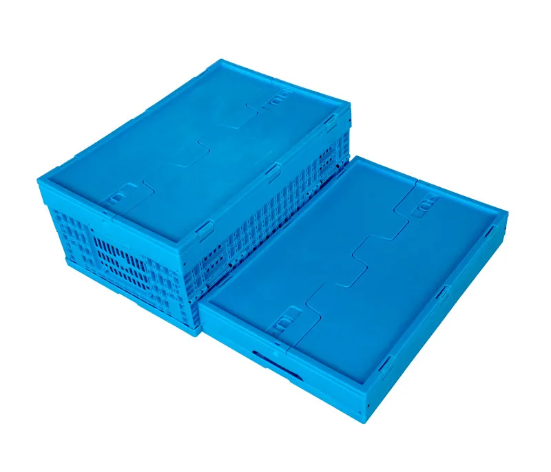 ENLIGHTENING-PLAST Customised Plastic Foldable Container Box with Lid, Sale Folding Closed Stable Plastic Moving Crates