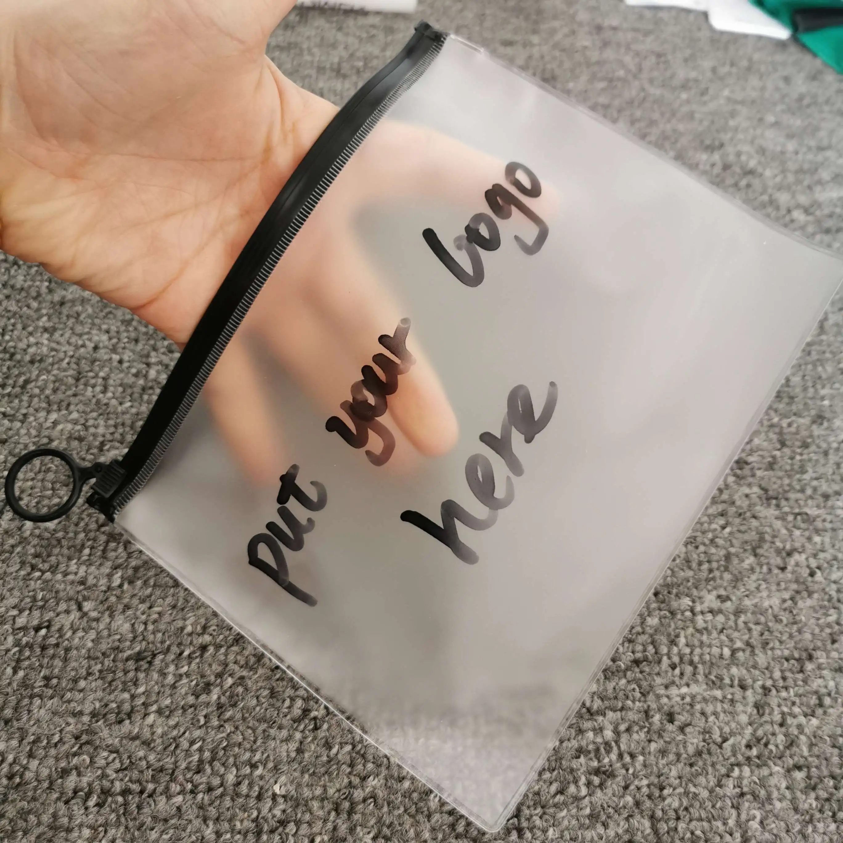 Custom Printed Frosted Black PVC Zipper lock Bag Plastic Zipper Bags for Clothing Bikini Swimwear Phone Case Packaging