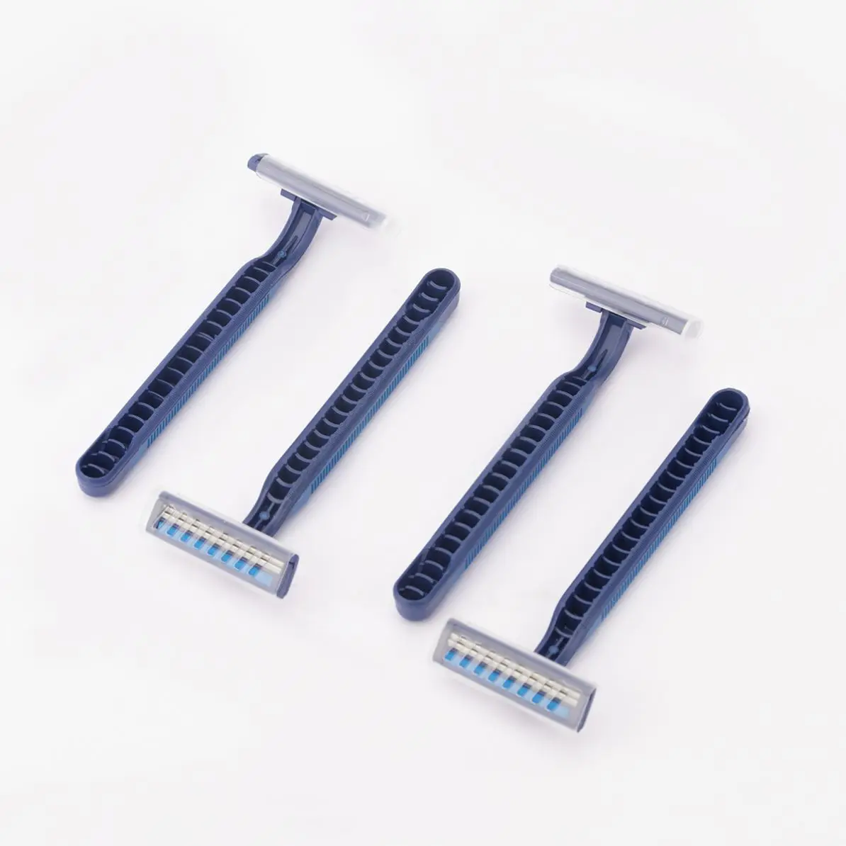 High Quality 2 Head Twin Stainless Blade Men Polybag Pack Production Professional Safe Plastic Handles And Stainless Steel Razor