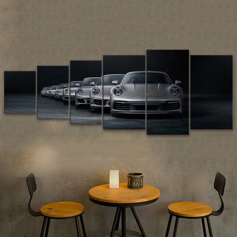 5pcs HD Vintage Car Poster Vintage Room Decor Super Car Sticker Bar Wall Art Oil Painting 718 Car Printing Canvas