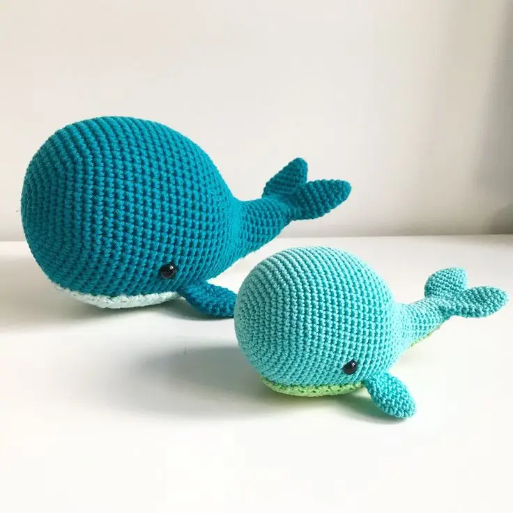 Mini Whale Amigurumi Tiny Crochet Whale Crochet Stuffed Tiny Animal Toys
