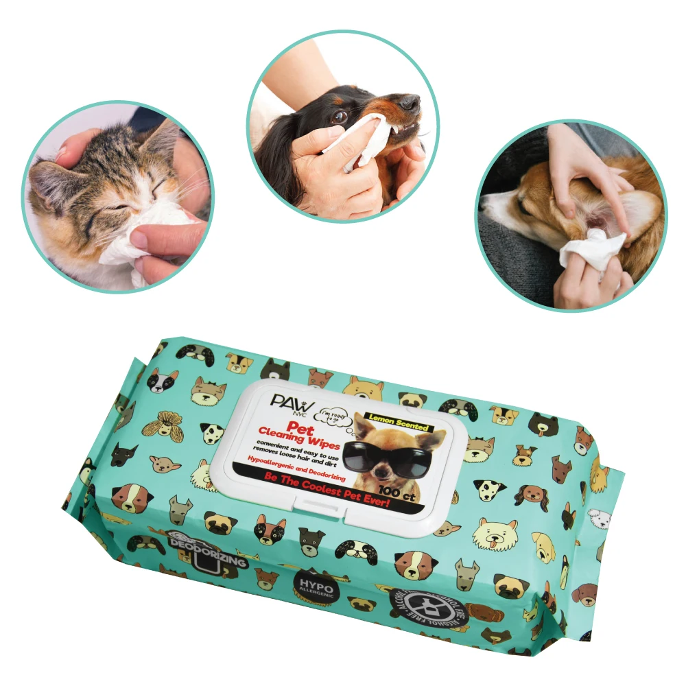 100% Biodegradable Bamboo Pet Wet Wipe for Dog Cat with Alcohol FREE