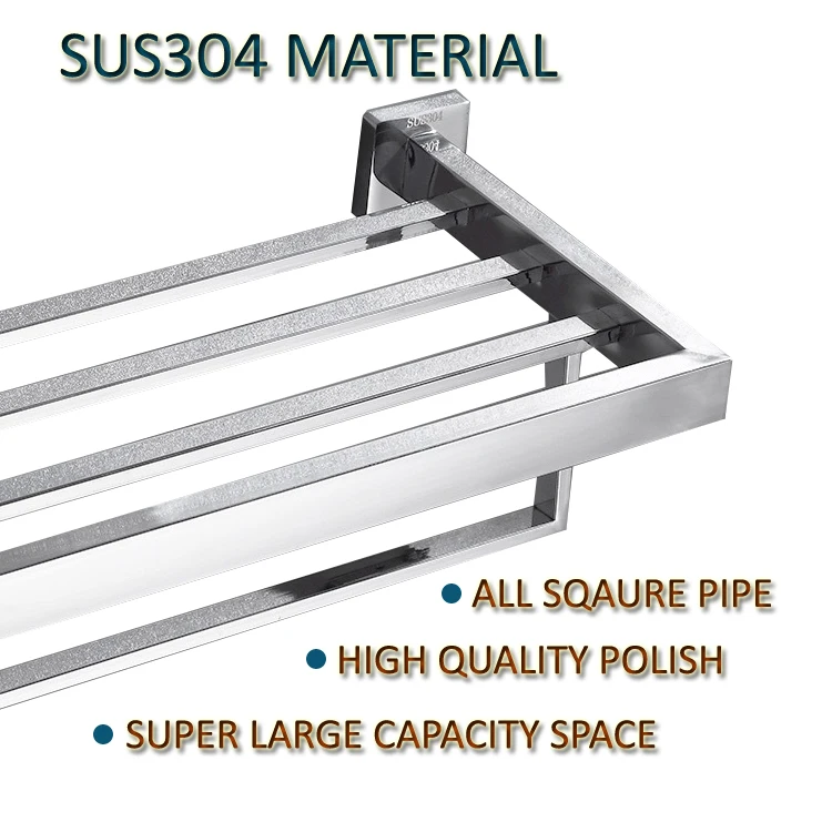 Customized Wall Mounted Hotel Brushed Bathroom Hardware Set Stainless Steel Bathroom Accessories Set