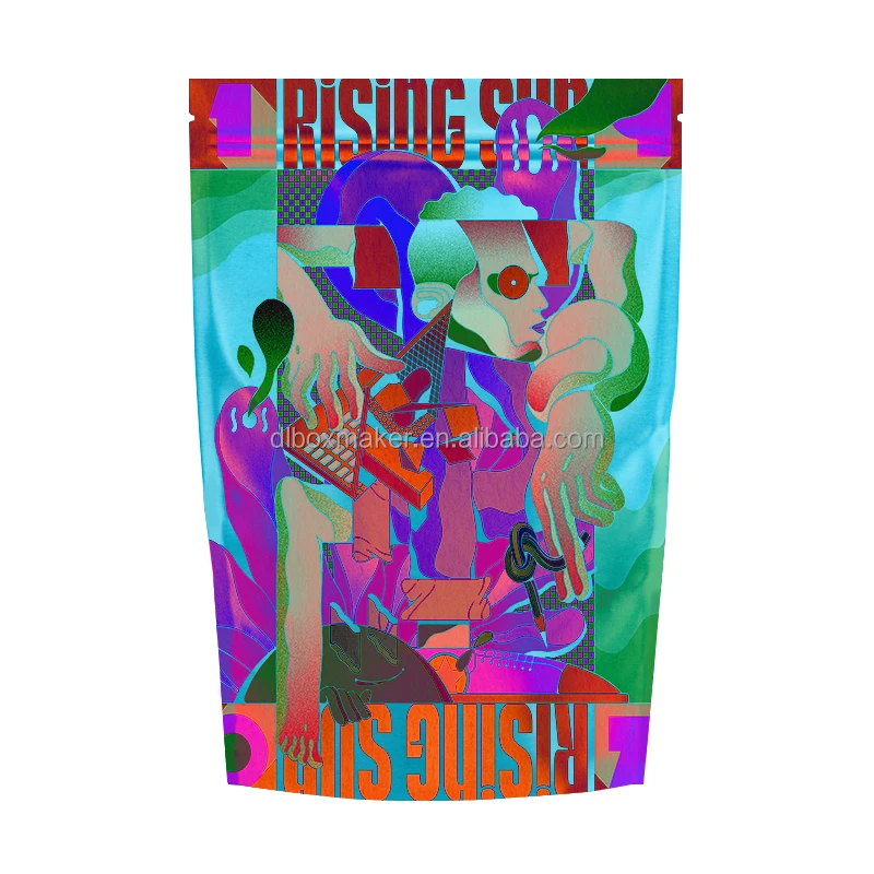 Childproof Custom Design Smell Proof Mylar Bag 1 oz 2 oz Stand up Pouch with Logo 3.5 g Zip Lock Zipper Packaging Plastic Bags