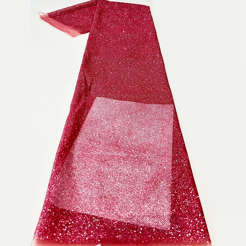 Manufacturer wholesale multi glisten plain color shiny african lace fabric senegal gowns glitter tulle dress fabric for party