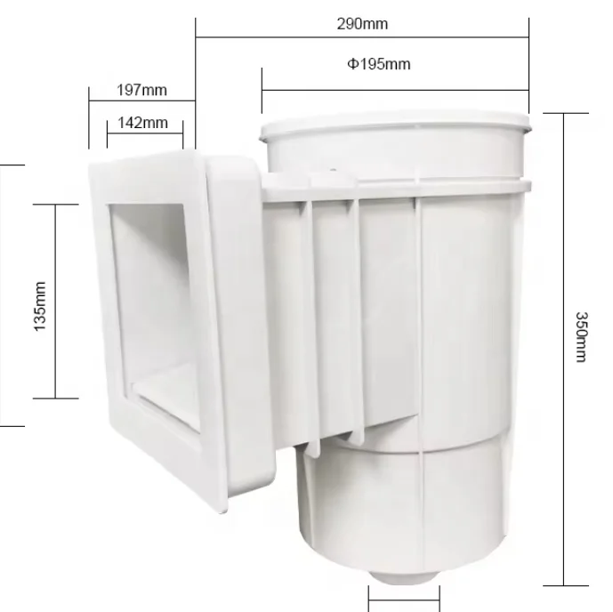 Swimming Pool Accessories Fittings ABS Wall Skimmer Plastic Skimmer With Wide Mouth hung filter machine skimmer basket net