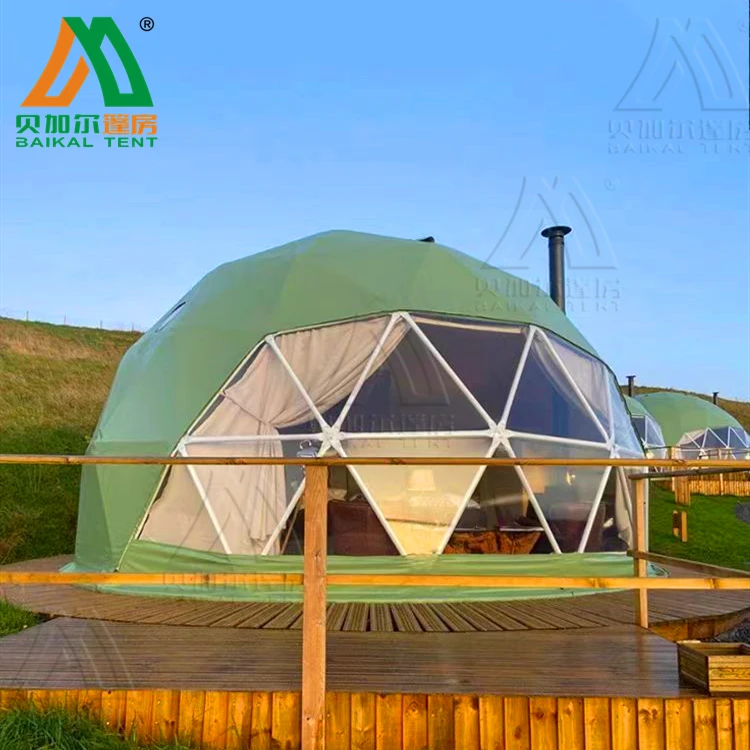 Luxury resort hotel tent Geodesic Dome Tent Outdoor Igloo Glamping With Bathroom Dome Tent