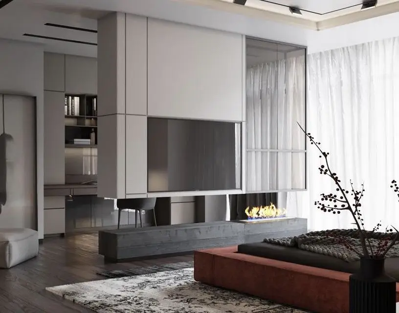 Мик 2024 современный дизайн гостиной ТВ стенд шкаф