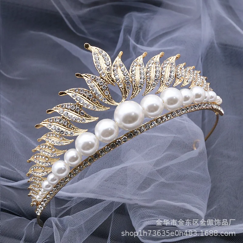 Bride Korean crown exquisite fashion hair ornaments Jin Ao half arc crown location photo headdress manufacturers wholesale