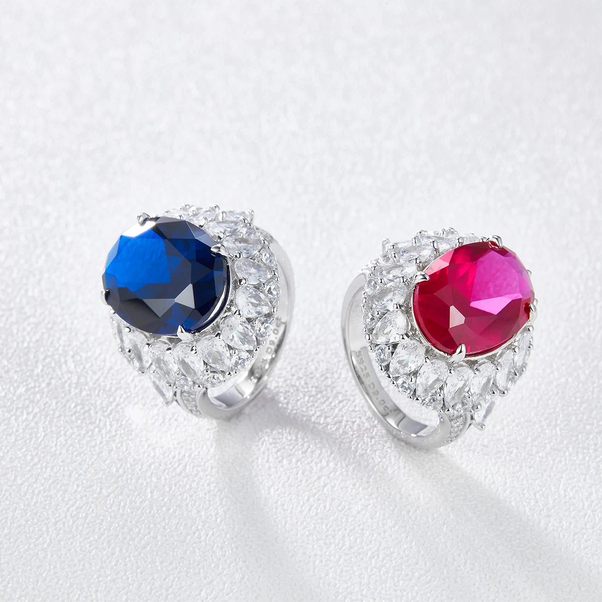 High Quality Red Gemstone Custom 925 Sterling Silver Ring fine jewelry women wedding ruby rings