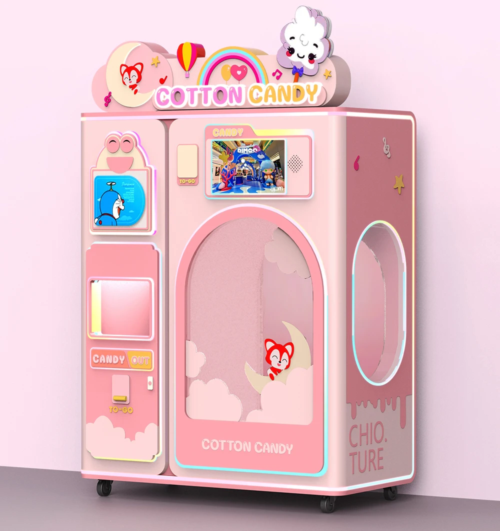 Automatic Candy Floss Vending Machine Coton Candy Machine Candy Dispenser Machine