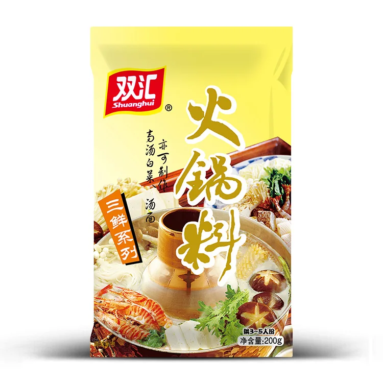 Оптовая продажа Shuanghui 200 г Sanxian косточковый бульон со смелым вкусом горячая кастрюля основа для супа и