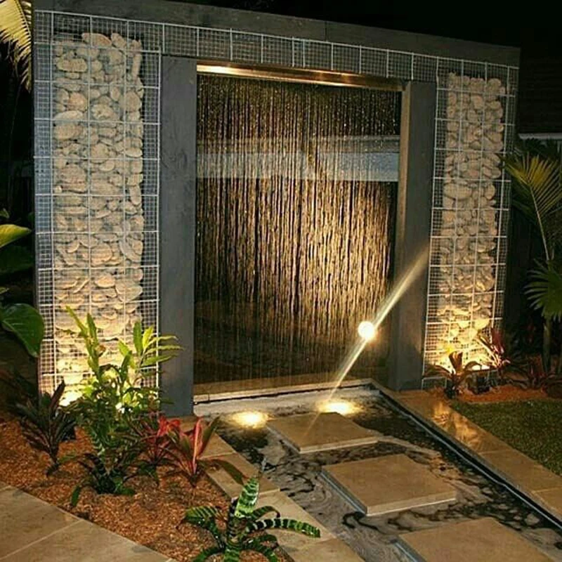 Waterfall fountain outdoor outdoors curtain water feature indoor waterfall rain water curtain for garden
