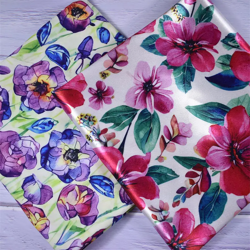 New Fashion 100% Polyester Tulle Fabric Weave Colorful Rose Print Chiffon Fabric For Garment