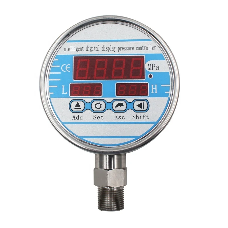 Hydraulic Air Gas Radial Digital Pressure Gauge mbar mpa 8700psi Pressure Gauge 2000 bar Electric Contact Pressure Manometer