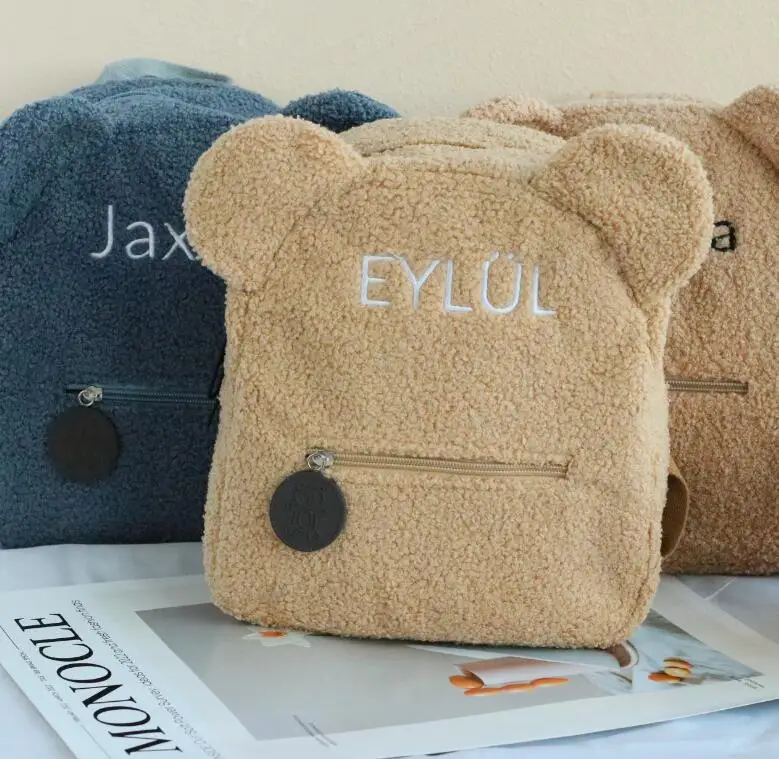 Custom Toddler Backpack Cute Bear Plush Animal Cartoon Backpack Preschool Mini Book Bag For Kids School or Travel