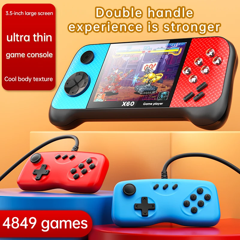 Портативный игровой плеер X60 с HD дисплеем Классическая игровая ...