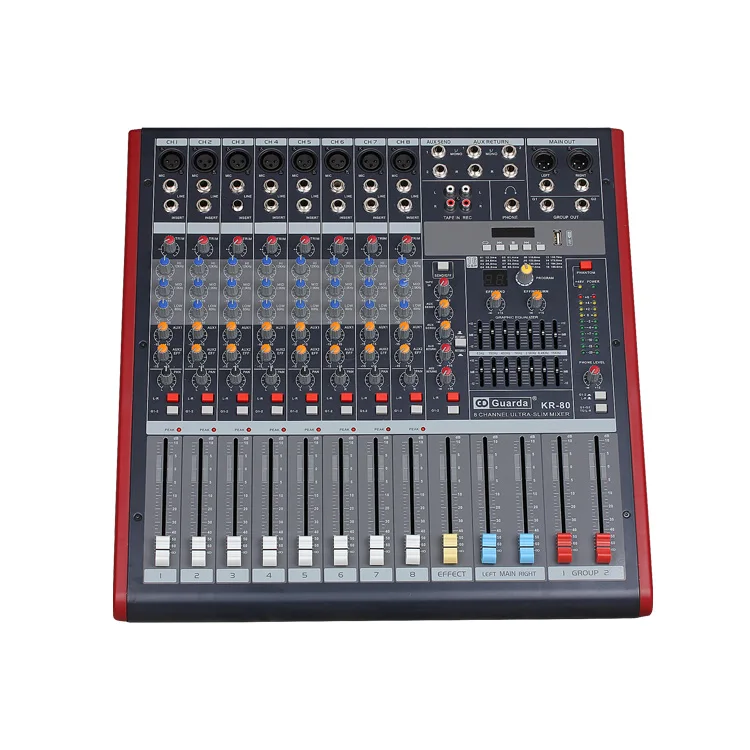 best selling 8 channel usb interface controller 16 DSP power mixer effect sound console power mixer amplifier