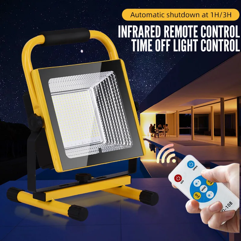 solar work light with rechargeable battery  tripod outdoor led  floodlight camping portable  multi function