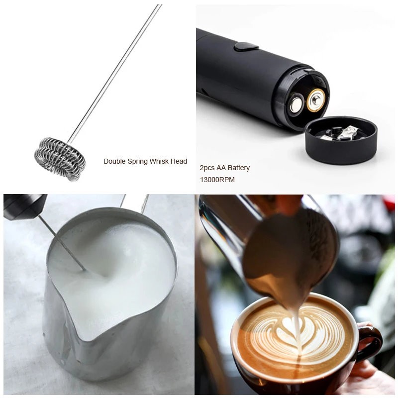 Wholesale Portable Handheld Battery Powered Electric Milk Frother for Coffee