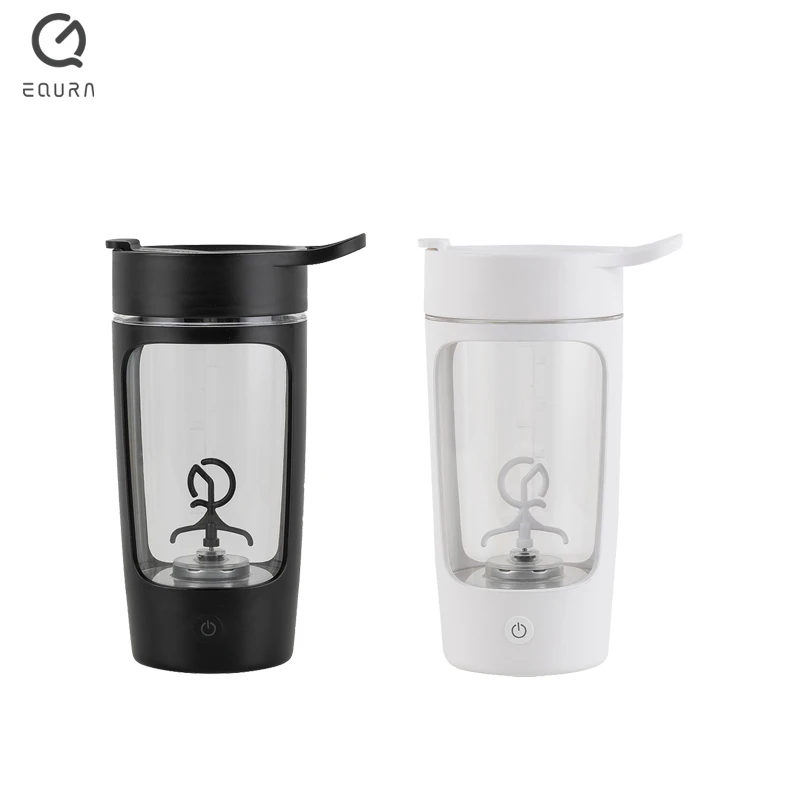EQURA Protein Shaker Blender Sports Fitness Mixing Cupprotein Water Bottle USB Cable for Gym Electric Plastic Custom Logo 650ML