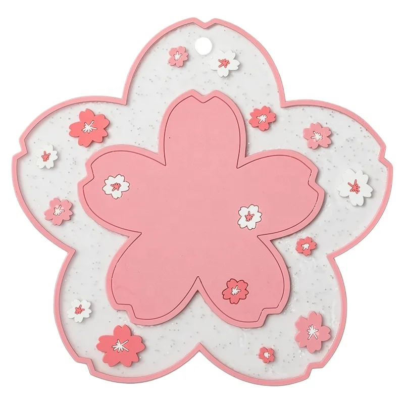 
Pot Mat Silicone Pot holder Wholesale Silicone Heat Insulation Pad flower Placemat Pot Mat Waterproof Non-slip Dining Table Mat 