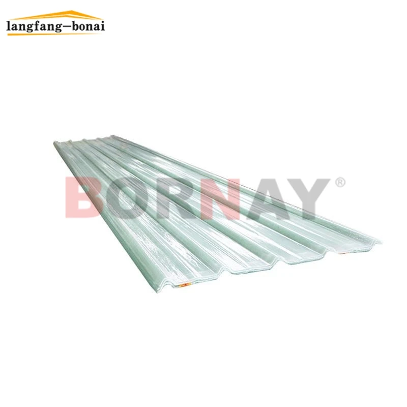 Langfang bonai  Fiber Glass Clear Corrugated Skylight FRP Roof Sheet Supplier for Building