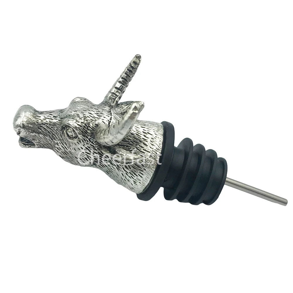 Extraordinarily Cool Bull Head Wine Bottle Animal Pourer and liquor pourer bull and bull animal wine pourer