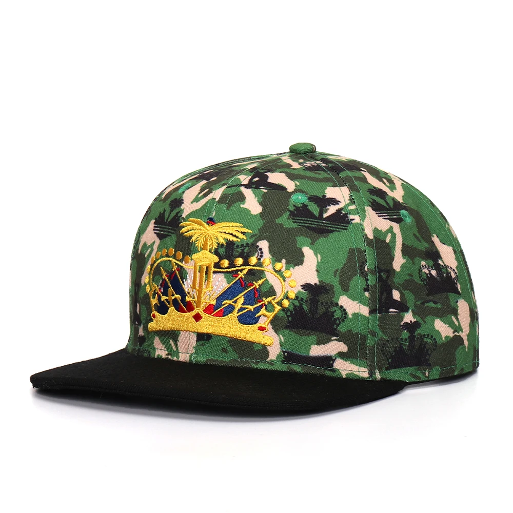 customize wholesale gorras high quality retro sports embroidery camo camouflage snapback cap hat