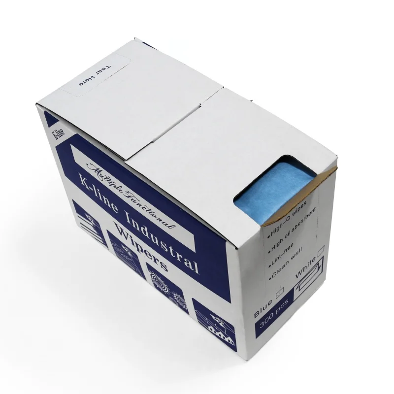 Custom Blue Lint-Free Industrial Cleaning Wipes 300pcs/Box Folded Nonwovens Cloth