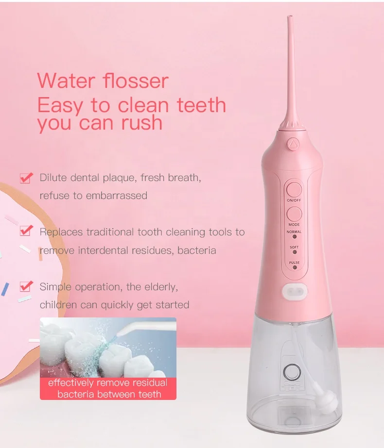 Professional Electric Water Flosser h2ofloss  irrigator 300 Portable Oral Cleaning Kit