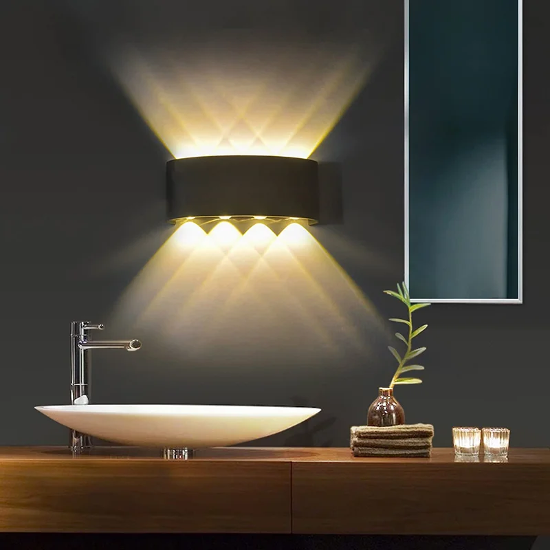 2w 4w 6w 8w 10w 12w Warm White And White Color Indoor Led Wall Lamp Up And Down ABS Decorate Wall Sconce Bedroom Led Wall Light