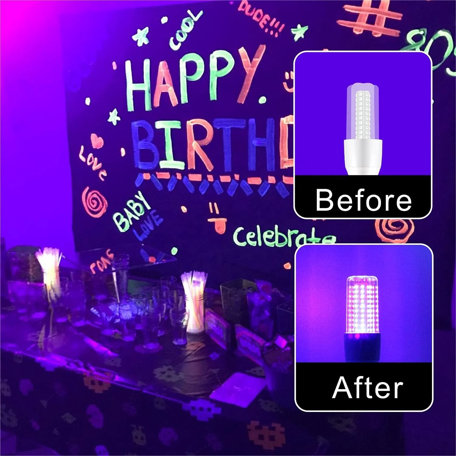 Energy Saving 120V 220V UV Wavelength 395-400nm Glow in The Dark 12W 15W LED UV Black Light Bulb