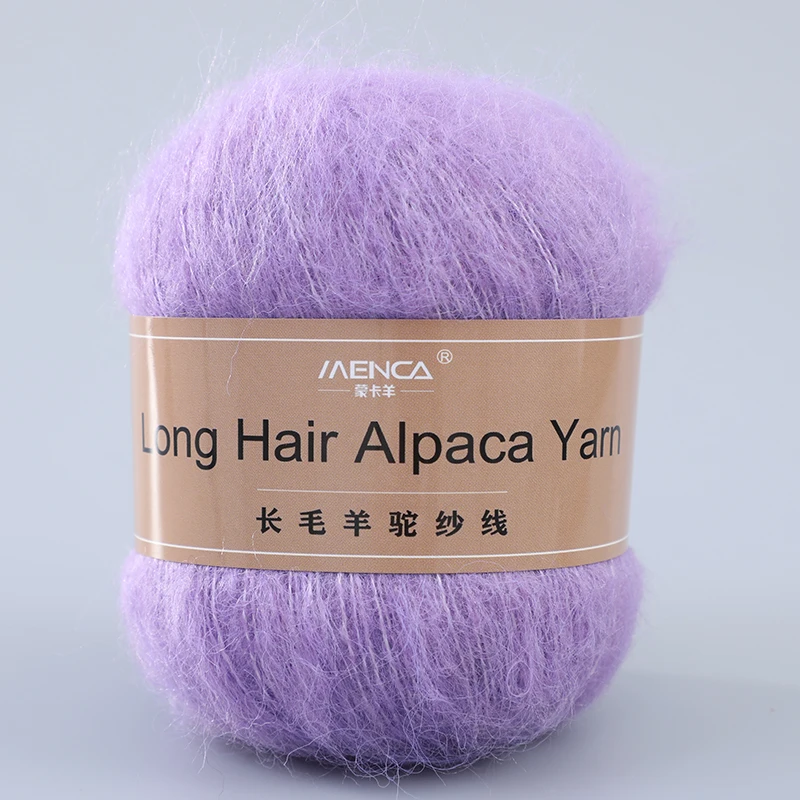 Пряжа из длинных волос альпака, оптовая продажа с завода, 26 цветов, мягкая теплая шерстяная альпака, пряжа для волос для ручного вязания шарфа, бренд MENCA