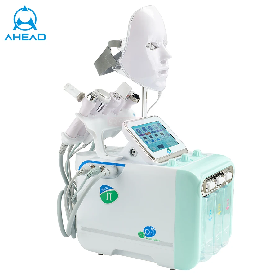 8 In 1 Second Generation LED Mask Face Lifting Skin Care Hydra Ultrasound Facial Face Massager Hydrogen Oxygen Beauty Machine