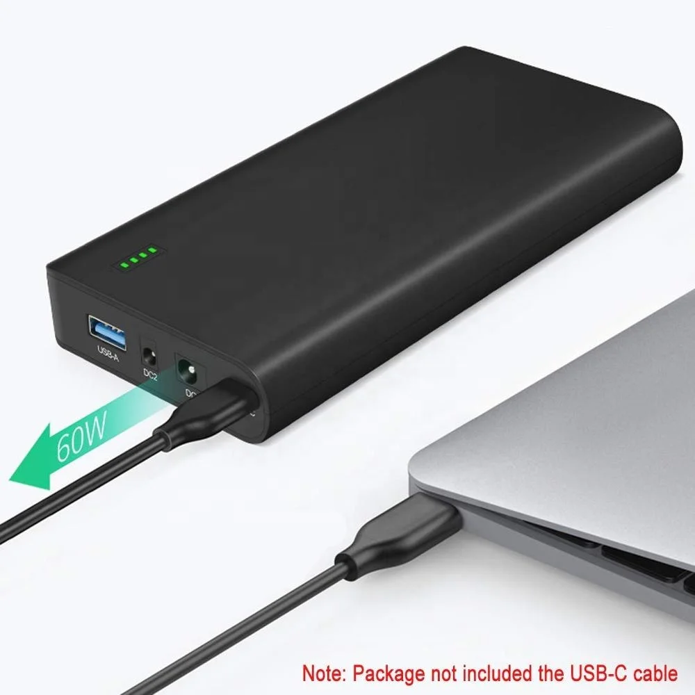 USB Universal Best Portable Factory Custom Wholesale Lithium Ion Battery Type C DC 17500mAh 20000mAh Power Bank Laptop