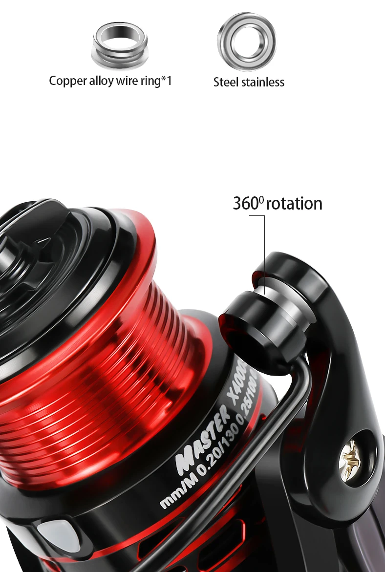 Spinning Fishing Reel Ultralight Smooth Spinning Reel with Right Left EVA Handle Position Corrosion Resistant