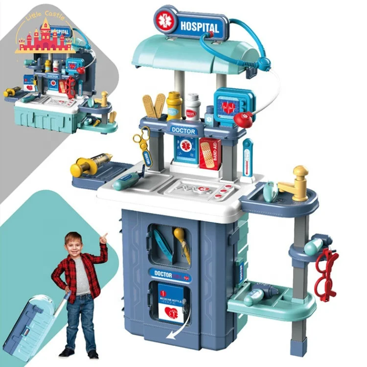 Newest Pretend Children Plastic Play Kitchen Toys Tableware Trolley Case with Hair Dryer SL10D066