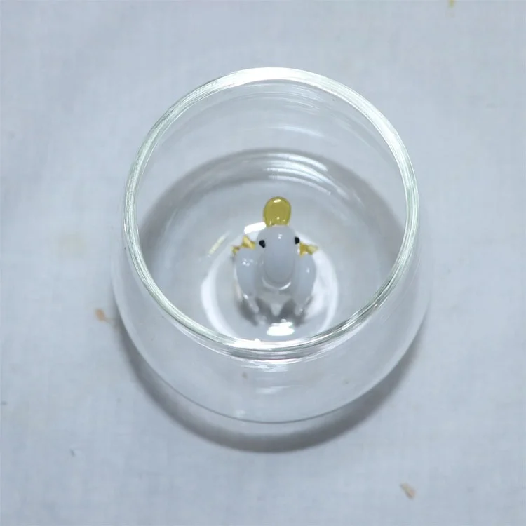 Murano art glass animal figurines High Borosilicate glass Clear beer winebowl Mug Cup Drinking Fruit glass cup without handle