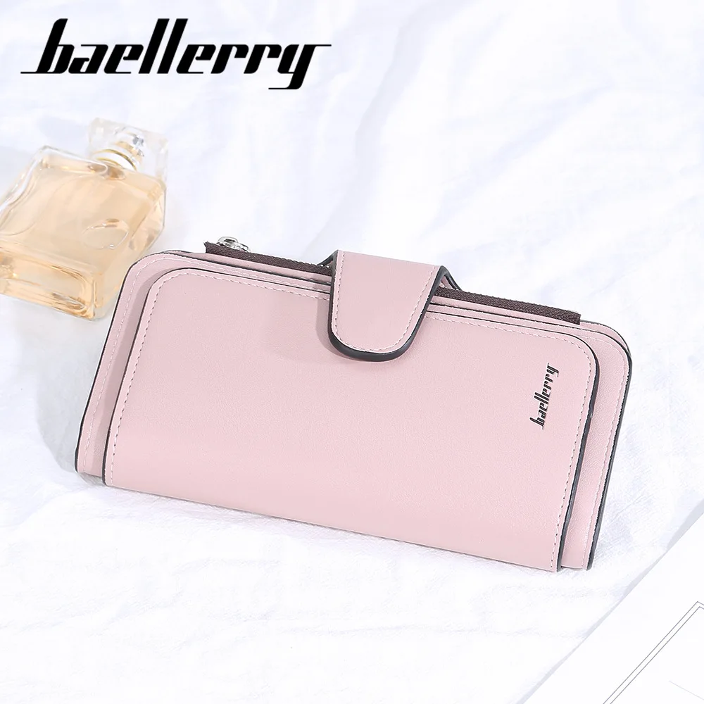 Длинный клатч на молнии кошелек Длинные дизайнерские тонкие кошельки для женщин женский кожаный с тремя складками заказ